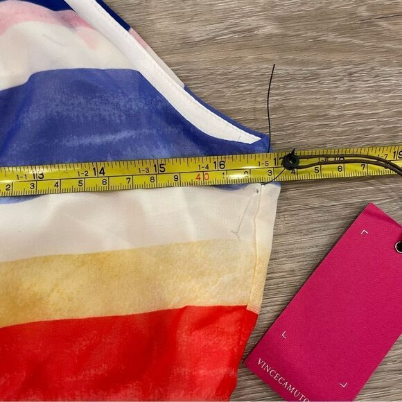 Vince Camuto stripe maxi dress blue red pink whiteUS 8 - Picture 10 of 13